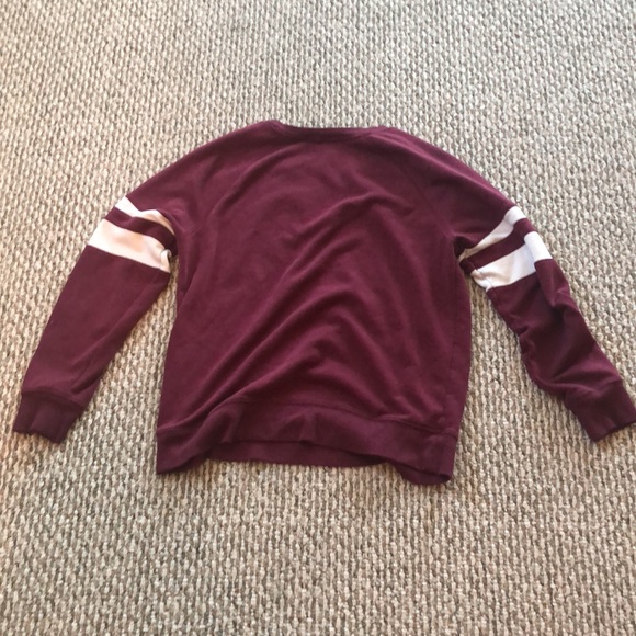 Burgundy Sweater w/ Gold Peace Sign - Picture 2 of 2